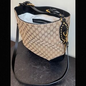 GUCCI: Studded Original GG Canvas Hobo Bag (No Damage: Only Used Once)